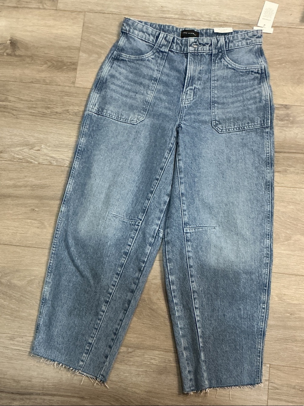 Relaxed High-Rise Straight Leg Denim Jeans - Light Blue